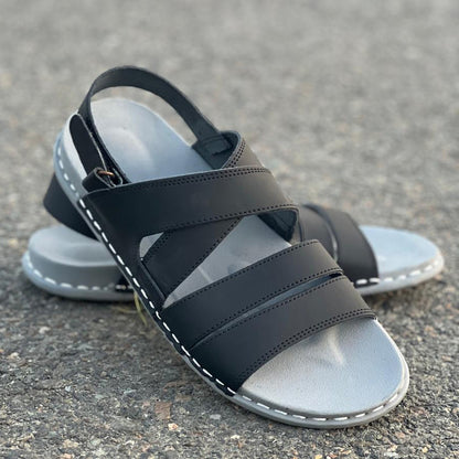 The Black Cross Sandal - yehloo.com.pk