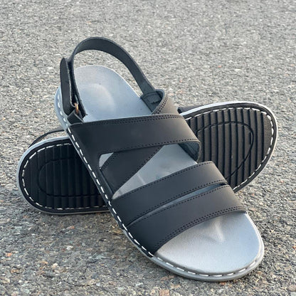 The Black Cross Sandal - yehloo.com.pk