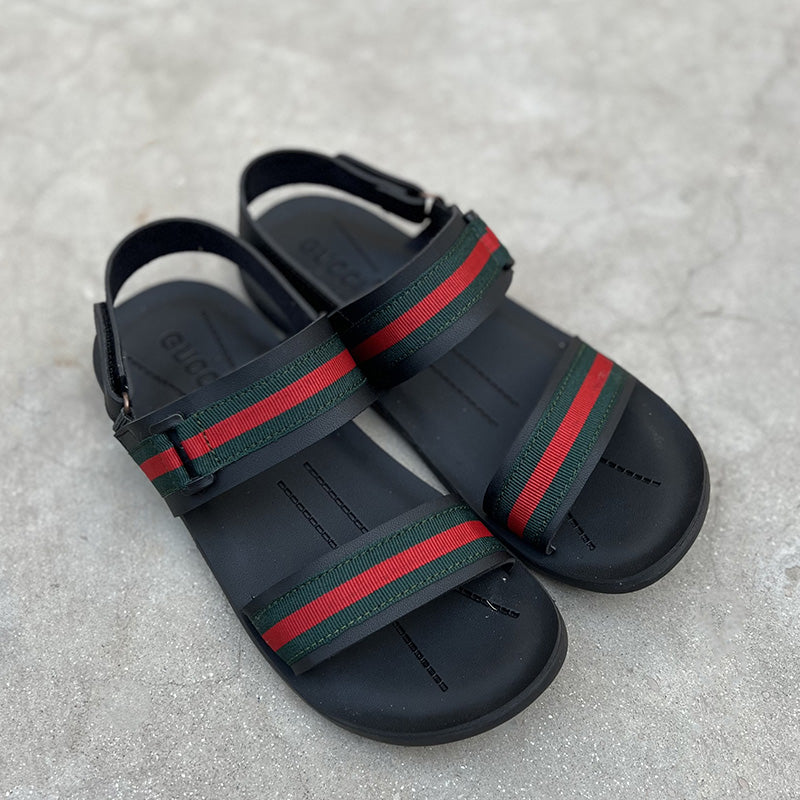 The Red and Green Strip Sandal - yehloo.com.pk