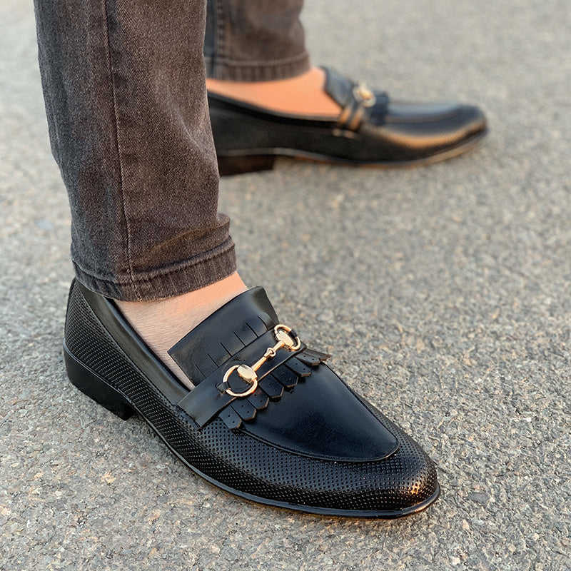 Handmade Manchester Black Shoes - yehloo.com.pk