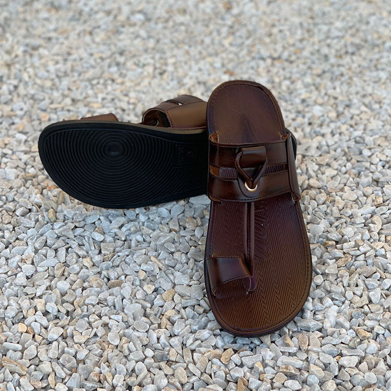 The Brown Kolhapuri Chappal - yehloo.com.pk